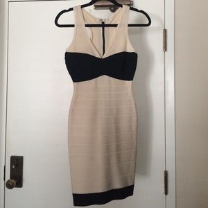 Herve Leger black and cream dress sz XS
