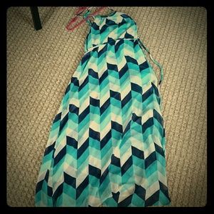 Blue chevron dress