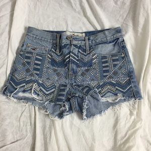 Hollister tribal denim shorts