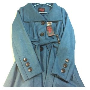 YOKI New York, NWT, outerwear Pea Coat-Dark Teal