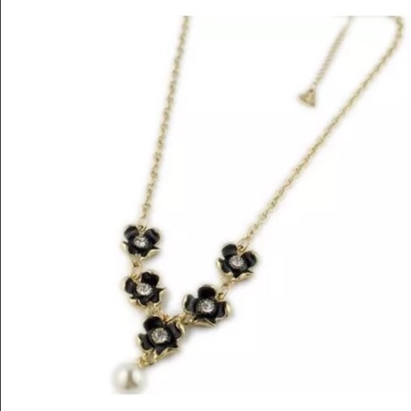 BETSEY JOHNSON Necklace -Black & Gold Flower - Picture 3 of 3