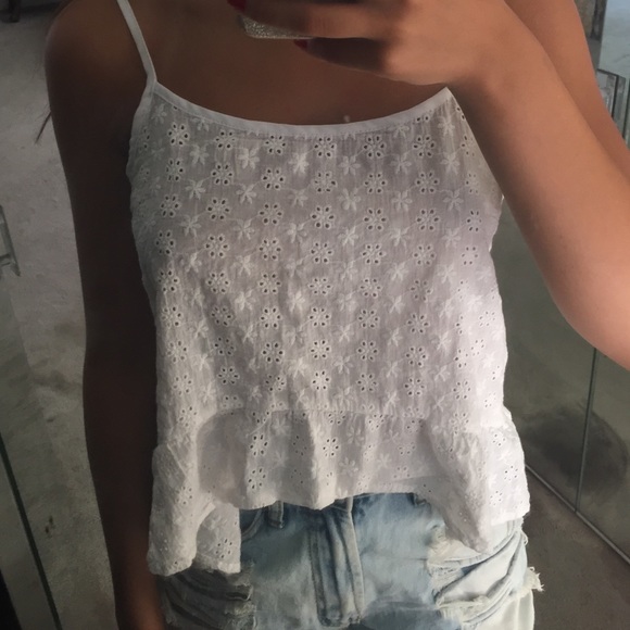 Eyelet Peplum Top - Picture 2 of 4