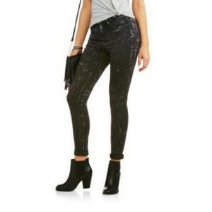 Black Acid Wash High Rise Skinny Jeans