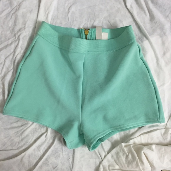 Mint fabric shorts