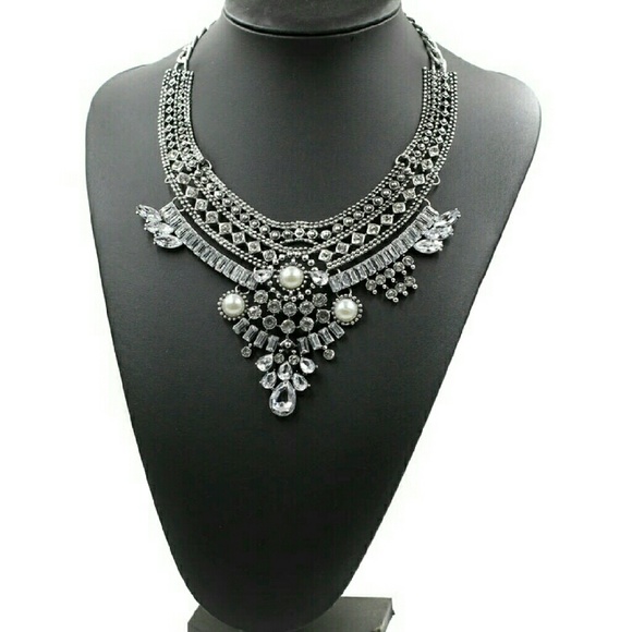 "Gia" Crystal Bib Statement Necklace - Picture 3 of 4