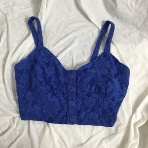 Blue floral crop top