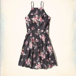 Hollister Grey/Floral  Sun Dress