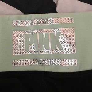 Vs pink glittery side work out pants