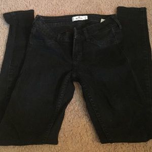 Only worn once!!! Black jeggings from Hollister!