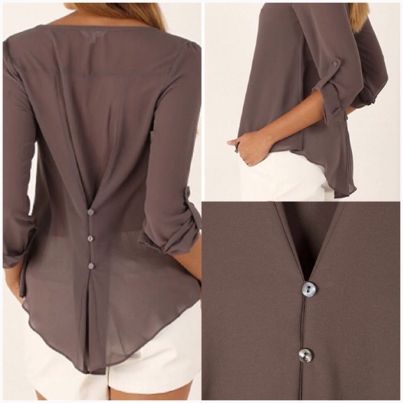 💥Final Price💥🆕 Button Detailed Chiffon Blouse - Picture 2 of 4