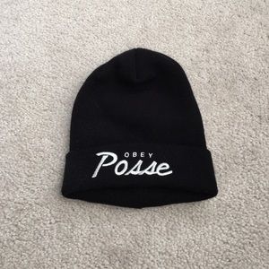 Obey black beanie