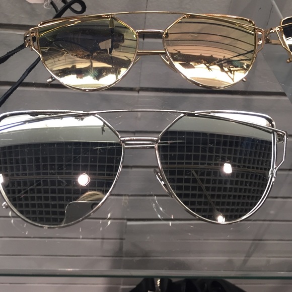 TRIGGER HAPPY Mirrored cat eye wire sunglasses - Picture 2 of 4