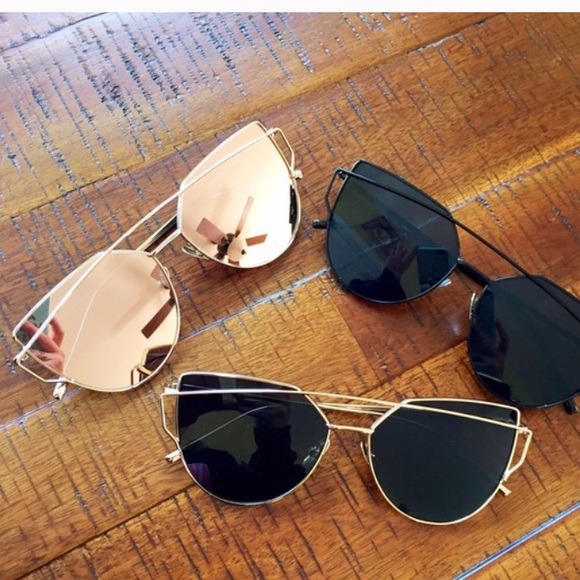 TRIGGER HAPPY Mirrored cat eye wire sunglasses - Picture 3 of 4