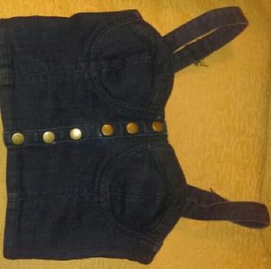 Forever 21 Dark Wash Denim bustier crop top