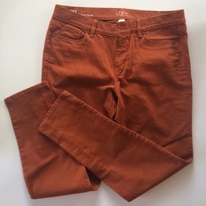 Loft burnt orange skinny jean