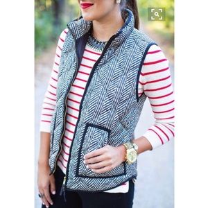 Grey Herringbone J Crew Factory Puffer Vest
