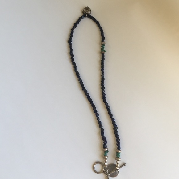 lapis, turquoise, jade & silver beads authentic
