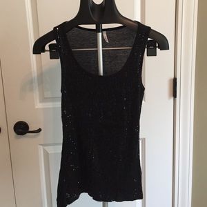 Black sequin tank top