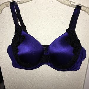 Blue bra with black lace