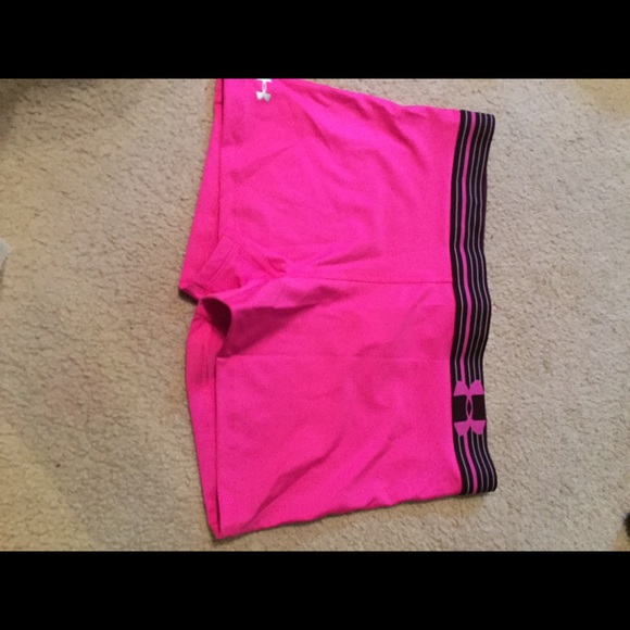 Under armour compression shorts pink