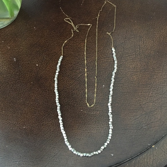 Silver and bronze necklace.