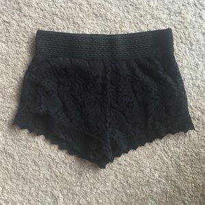 Black lace shorts