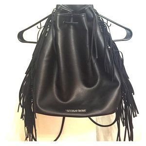 NWOT Victoria's Secret Fringe Drawstring Backpack