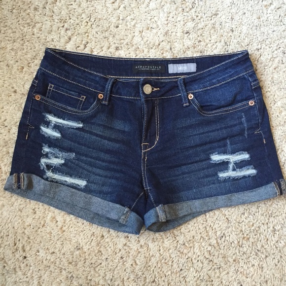 Aeropostale Distressed Jean Shorts