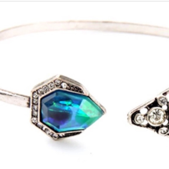 GORGEOUS Aqua crystal stone bangle - Picture 2 of 2