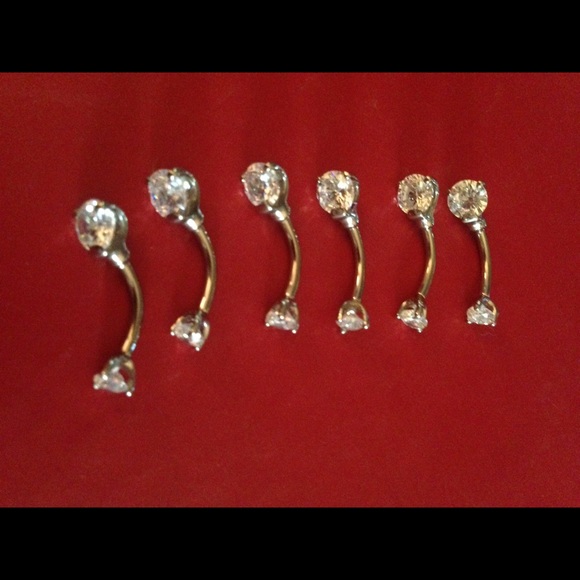 Cz belly button rings