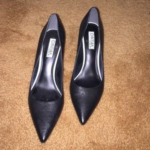 Cynthia Rowley black leather heels