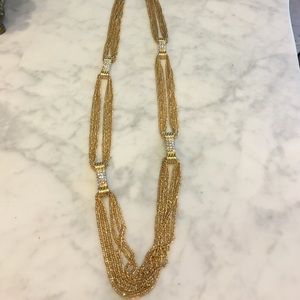 long gold neckless with 4 all rounded diamonds💞