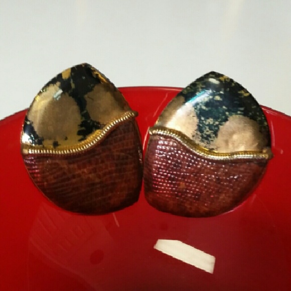 Vintage Metal with Texture Post Earrings