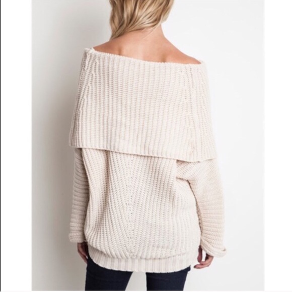 🆕SYDNEY knit off shoulder sweater top - CREAM - Picture 2 of 4
