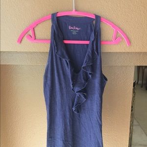Navy Lilly v neck