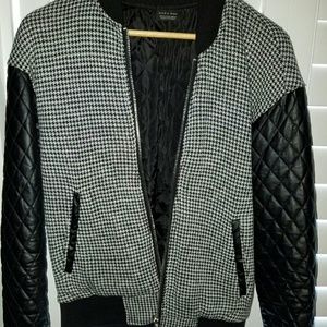 Zara Knit/Leather Bomber Jacket