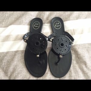 Jack Rogers black Georgica Jelly Flip Flops size 9