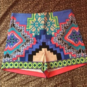Flying Tomato Bright Tribal High Waisted Shorts