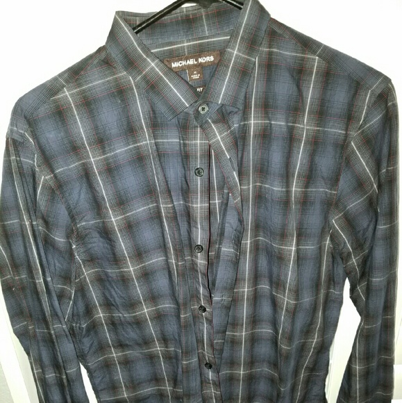 Michael Kors Plaid Dress Shirt