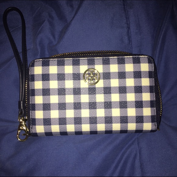 Tory Burch Gingham Wristlet