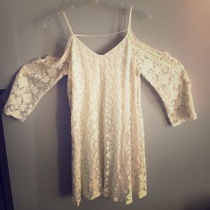 Cream Cold Shoulder Dress