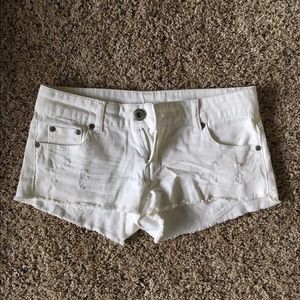 White Shorts w/ Distress Lines