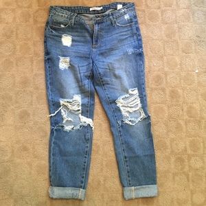 Cute denim jeans with torn knees