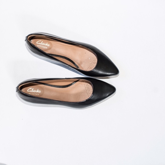 Clarke pointed toe leather Ballet Flats