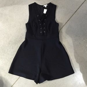 Urban outfitters lace up romper