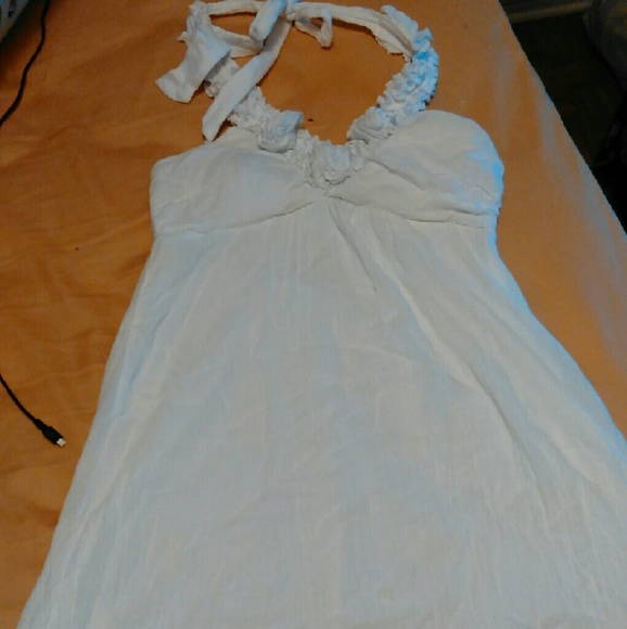 White halter top dress
