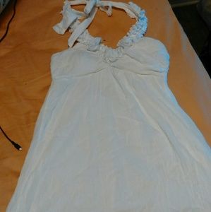 White halter top dress