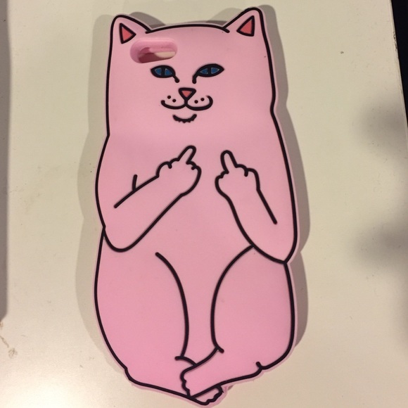Cat Flip Off Middle Finger iPhone Case