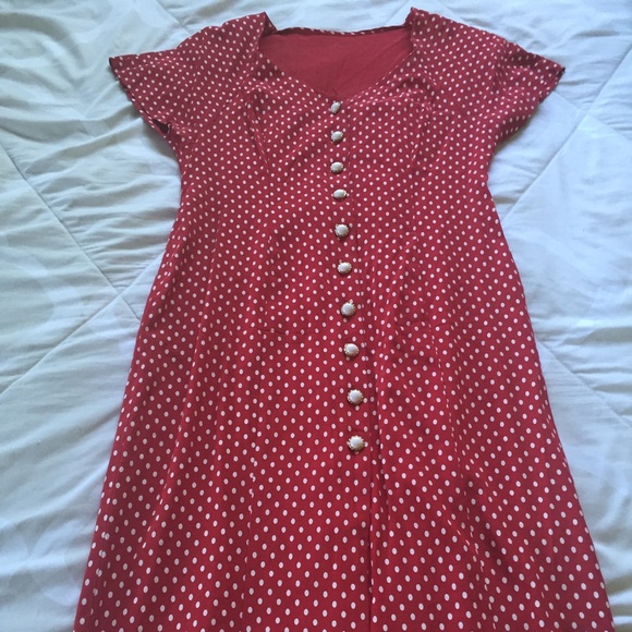 Vintage red and white polka dot dress