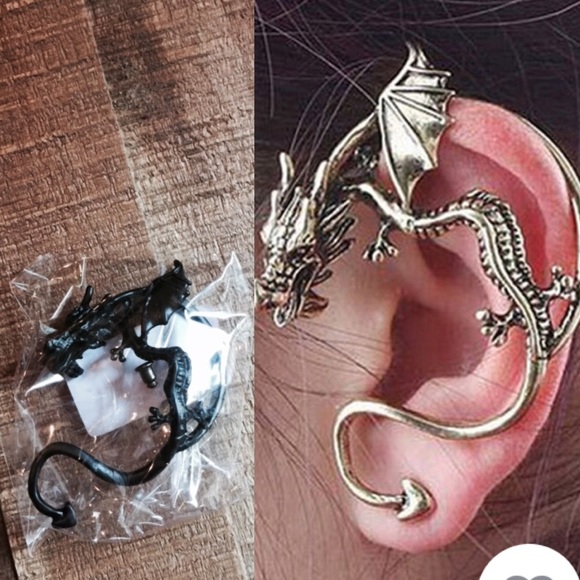 $4 MUST BUNDLE Dragon Ear Cuff Earring in Black - Picture 2 of 2